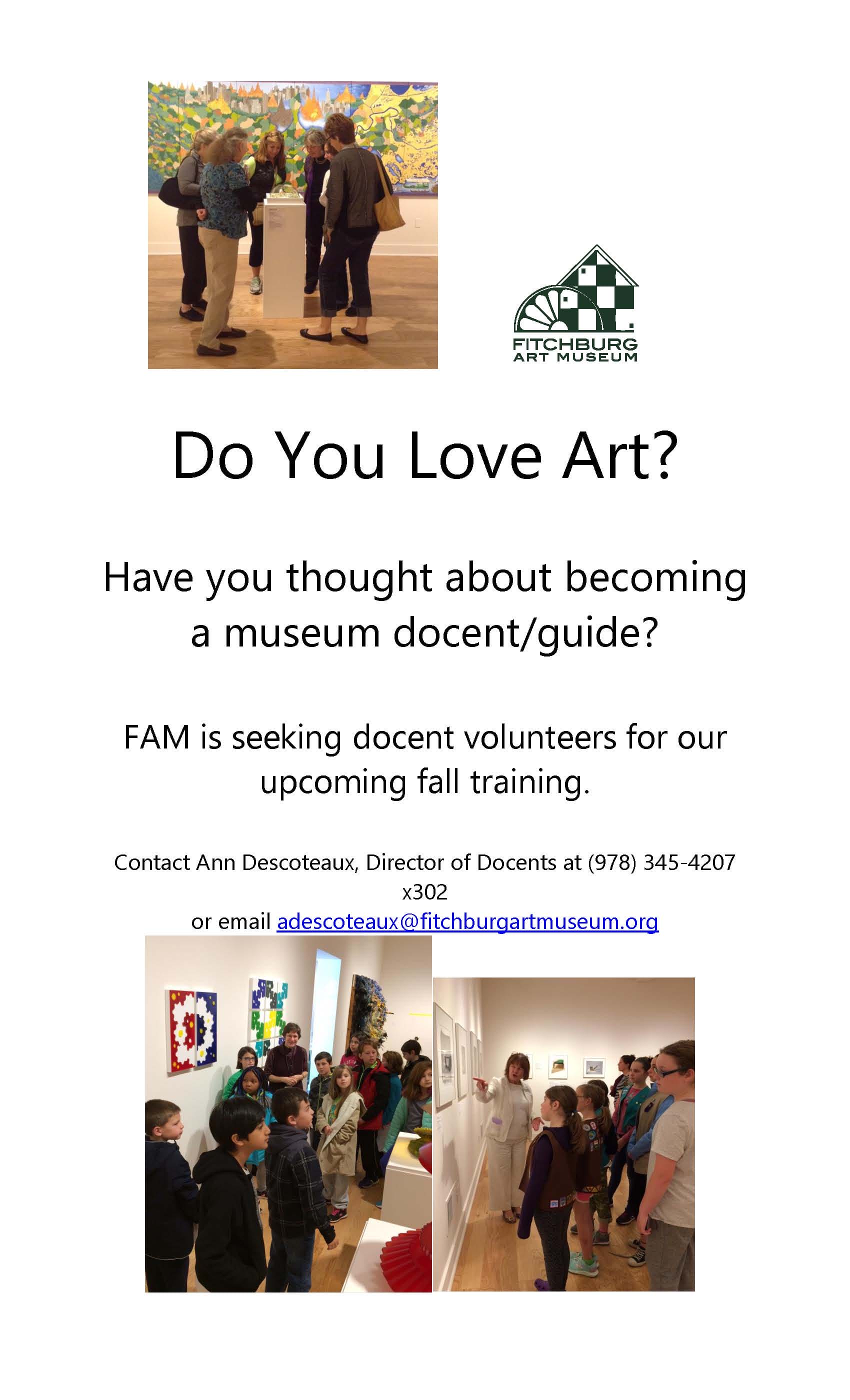 Docent Recruit poster 2 North Central Massachusetts Chamber of Commerce