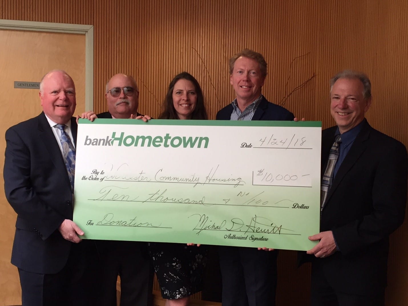 Hometown Bank Community Foundation WCHR Check Signing North Central