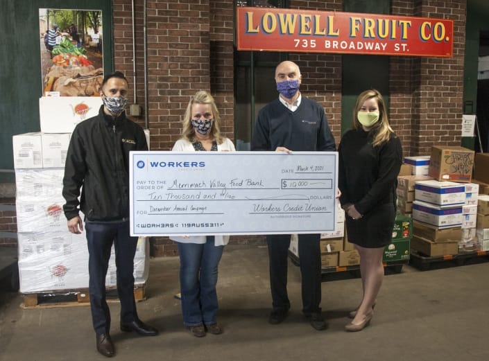 Workers Credit Union donates 10,000 to Merrimack Valley Food Bank