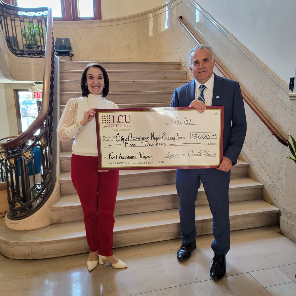 Leominster Credit Union Presents Check to Leominster Fuel Assistance