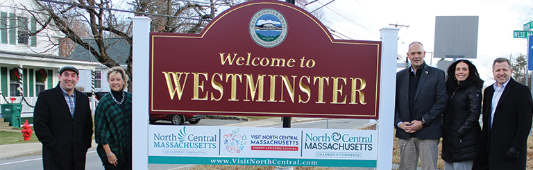 North Central Massachusetts Chamber of Commerce leads effort to install welcome signage in Westminster